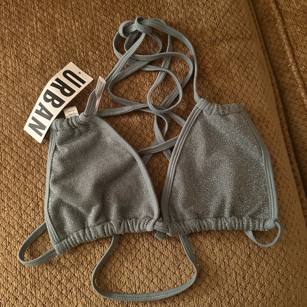 Green Sparkle Tint Bikini Top